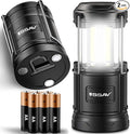2 Pack Camping Lantern - Portable LED Battery Powered Lantern with Magnetic Base and Foldable Hook for Emergency Use or Campsites, Essential Hurricane Survival Kit | Batteries Included