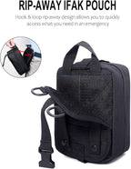Molle medical pouch ifak bag first aid kit tactical pouch empty emt med belt pouch rip away small rescue trauma pouches (Black)