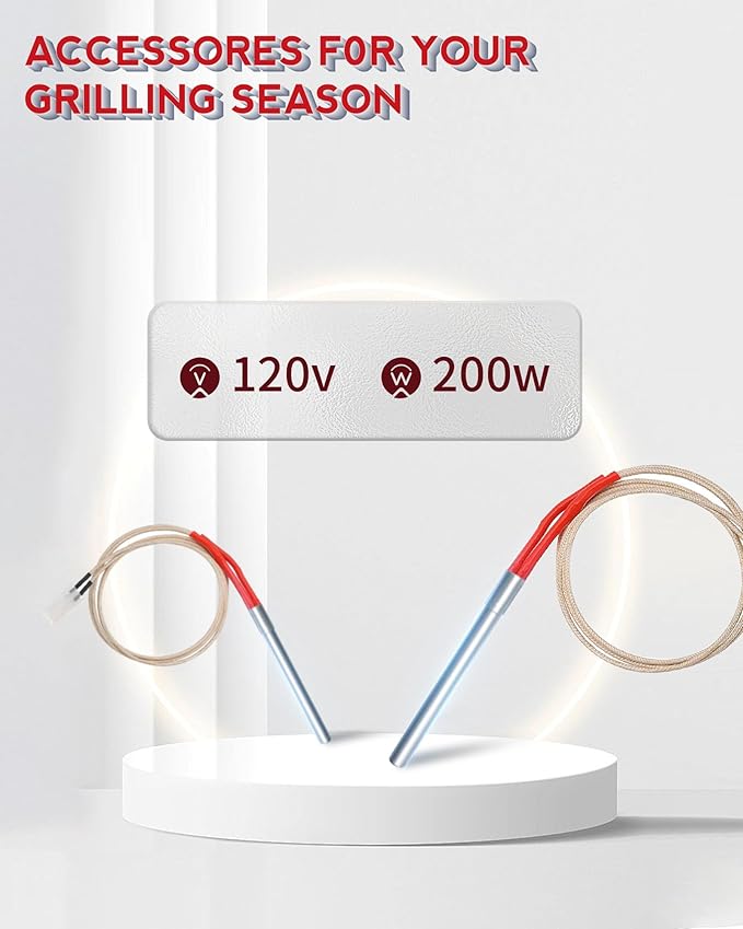 2 PCs of AC Hot Rod/Grill Igniter Replacement, Compatible for Traeger, Pit Boss, Camp Chef, Z Grills Pellet Grill Models