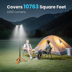 CAVN Rechargeable Camping Lights with Remote & Detachable Tripod Max Height 6.7 ft, Portable Work Light with 3 LED Lamp Heads, Camping Essentials Gear Emergency Flashlight with Hook, Orange