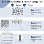 Tangkula 6.6x6.6 Ft Pop Up Canopy, 1 Person Instant Setup Canopy Tent with Center Lock, UPF 50+ Sun Protection, 8 Stakes, 4 Ropes, Portable Outdoor Canopy with Carrying Bag