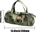 TBACW Canvas Tool Storage Bag with Zipper - Organizer for Tools, Tent Stakes & Poles, Durable Fabric Utility Pouch for Outdoor Hunting Hiking Camping Gear (Green)