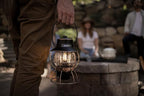 Barebones Railroad Lantern – Antique Bronze, Vintage-Inspired LED Camping Lantern with Rechargeable Battery – Adjustable Brightness Outdoor Light for Camping Gear, Backyard, and Home Decor