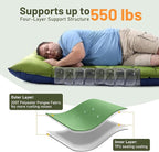 KASBAH Camping Sleeping Pad,Extra Wide 6 inch Thick Inflatable Sleeping Pads with Built-in Foot Pump and Pillow,Ultralight Camping Mat Gear for Outdoor Hiking,Camping
