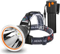 High Power LED Headlamp Separation Design Outdoor Head Lamps Waterproof&Rechargeable Long Distance Headlight for Camping Hiking FishingHunting (Yellow Light)