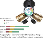 DOZYANT Propane Tank Y Splitter Adapter Gauge, Propane 2 Way LP Gas Adapter Tee Connector Adapter for 5lb to 40lb Propane Tank Cylinder, Universal for Gas Grill, RV Camper, More Appliances