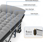 HABUTWAY Camping Cot with Mattress, 32" Extra Wide Camping Cots for Adults, Sleeping Cot for Adults Holds Up to 601LBS, Cots for Sleeping, Camp, Rv, Beach, Patio, Office Naps, 2PCS (Grey)