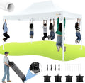 HOTEEL 10x15 Heavy Duty Pop Up Canopy Tent for Parties Event Wedding Commercial Instant Canopy Portable Shelter Folding with Roller Bag, Waterproof UV Resistant, Upgraded Thick Hexagonal Legs, White