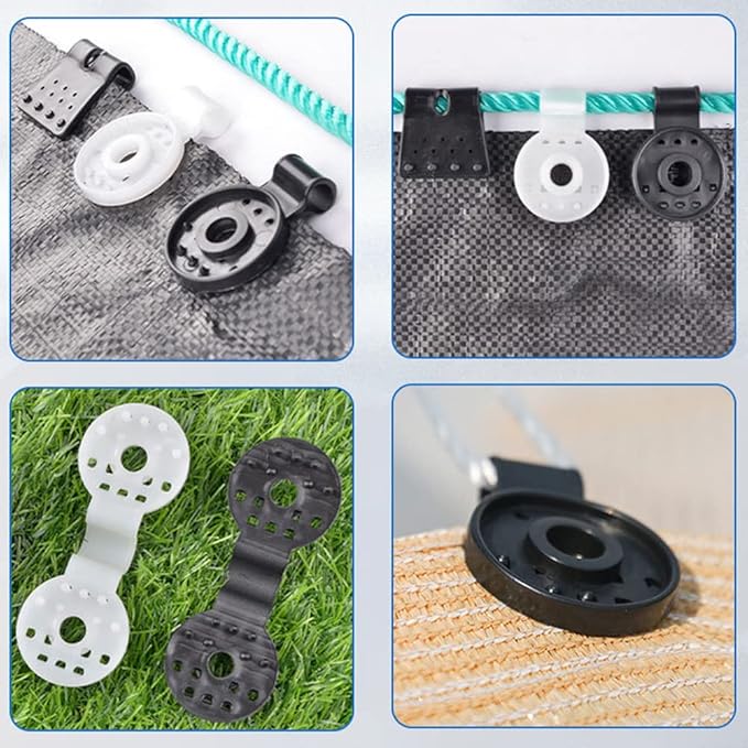 soputry Shade Cloth Heavy Duty Lock Grip, 100 Pcs Plastic Clips Windproof Awning Clamp Greenhouse Fix Tent Accessory for Garden Netting Sun Net(square-100 Pcs)