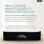 RestElevated Luxury Pillow Top Full Size Air Mattress with Built in Pump | 20" Raised Height with Coil Beam Support | Adjustable Blow Up Air Bed | for Home, Guests and Camping [Black with Cream Top]