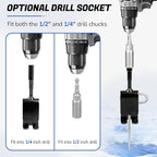 Ice Anchor Tool Kit for Ice Fishing Shelter - 6PC Heavy Duty Ice Tent Shelter Stakes and Drill Bit 1/4" Adapter, Rope Hanger Ice Fishing Tent Accessories