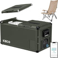 ICECO VL75ProD 12Volt Refrigerator, Dual Zone Portable Fridge with SECOP, 0-50°F, Reversible&Removable Lid, Dual USB 12/24VDC&110-240VAC, Car Refrigerator For Car| With Camping Chair-Camel