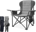 East Oak Oversized Camping Chair | 500LBS Support, 600D Oxford, Cup Holder & Side Pocket | Heavy Duty Camping Chairs | Ideal for Camping, Beach, Sports Events, Backyard & Tailgating | Gray