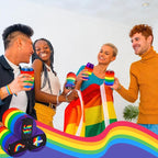 18 Pack Pride Rainbow Can Cooler Sleeves Beer Drink Can Bottle Cooler Sleeves Cooler Collapsible for Pride LGBT Bisexual Parades Decorations Party Favors Accessories