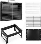 Folding Portable Barbecue Charcoal Grill, Barbecue Desk Tabletop Outdoor Stainless Steel Smoker BBQ for Outdoor Cooking Camping Picnics Beach (M1)
