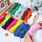 82 Yards/75M 15 Colors Parachute Rope 4mm Paracord Combo Pack Utility 7 Strand Core Nylon Outdoor Survival para Cord with Spool for Camping Fishing Tents Belts Bracelets Dog Collar Leashes
