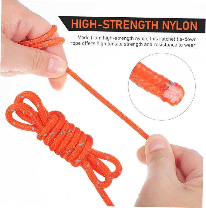 Healifty 4pcs Reflective Nylon Tent Guy Lines Adjustable Ratchet Rope for Camping High Load Capacity Non Slip Grip Utility Rope for Outdoor Activities