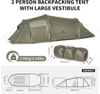 Naturehike Opalus 4 Season Camping Tent, Waterproof 2-3 Person Backpacking Tent, Double Layer Tunnel Winter Tents for Camping