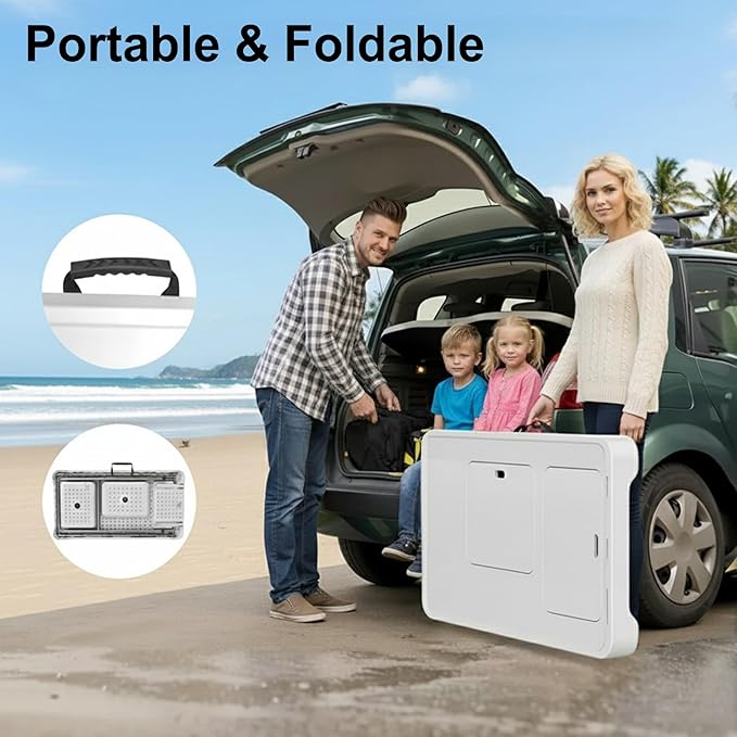 GarveeLife Folding Fish Cleaning Table, Portable Camping Double Sinks Table w/2 Dual Water Basins, Faucet Drainage Hose & Sprayer, Outdoor Fish Fillet Cleaning Station w/Storage Box