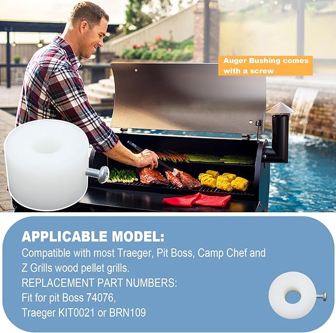 Auger Motor Bushing Part Compatible with Traeger, Pit Boss, Camp Chef & Z Grills Wood Pellet Grill Smokers
