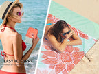 Beach Blanket Waterproof Sandproof Extra Large Beach Mat 79" X 83"/120"x108"for 1-8 Adults Quick Drying Durable Outdoor Picnic Mat for Beach Travel Camping Hiking