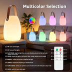 uuffoo 2 Pack Rechargeable Portable Table Lamp, Cordless RGB Lantern with Remote, Decorative LED Night Light, IP44 Waterproof Indoor Outdoor Lamp for Bedroom Patio Garden Wedding Party