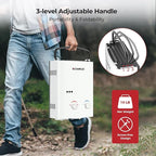 Camplux Tankless Water Heater, 1.32 GPM Portable Propane Outdoor Camping Water Heater, 5L, AY132, White