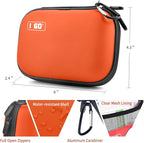I GO 85 Pieces Hard Shell Mini Compact First Aid Kit, Small Personal Emergency Survival Kit for Travel Hiking Camping Backpacking Hunting Marine Car