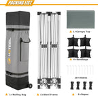 HOTEEL 10×20 Pop Up Canopy Tent UV 50+ and Waterproof, Thickened Frame, Large Space Easy Outdoor Pop Up Canopy for Wedding, Beaches, Parties, Patio (Grey)