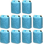 Scepter Portable Plastic Military Style Food Grade 5 Gal Water Jug Container with Reversible Spout for Camping & Emergency Storage, Blue