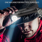 USB Rechargeable 2 in 1 Headlamp Flashlight 5000 Lumen Aluminum Compact 90° Rotating Swivel Head Work Light;Waterproof Pocket Clip Magnetic Base for Hands-Free Flashlights for Hard Hat Working