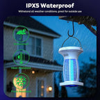 Solar Bug Zapper Outdoor, Mosquito Zapper Outdoor Waterproof Electric Fly Zapper Rechargeable Mosquito Killer with Solar Panel, 4200V Fly Trap Indoor for Home Backyard, Patio, Garden, Camping