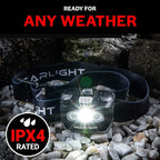 LED Headlamp 2-pack Battery Powered (AAA) (Batteries Not Included) | Head Lamp for Running Hunting Camping Fishing Hiking with Red Light and Adjustable Headband - Bright Forehead Headlamp 7 Modes