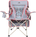 Camping Chair with Full Sun Protection Canopy - Outdoor Folding Chair with Adjustable Shade, Cup Holder, Side Pockets - Heavy Duty Beach Chair with Canopy Shade Support 330 lbs (Gray)