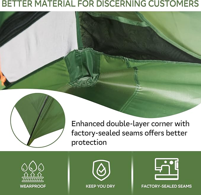 Clostnature Lightweight Backpacking Tent - 9’10'' x 9’10'' x 5'11'' Camping Tent with Matching Waterproof Tent Footprint, 6 Person Waterproof Tent with Camping Tarp for Outdoor, Hiking