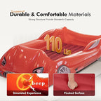 RAPTAVIS Kids Air Mattress Inflatable Toddler Travel Bed with Sides, Cot Sleeping Pad, Red