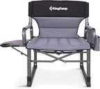 KingCamp XXL Heavy Duty Camping Directors Chair 550lbs Capacity, Extra Wide Oversized Camp Chairs with Side Table & Cooler Bag, Compact Padded Folding Chair for Big and Tall Outdoor Sports Picnic Lawn