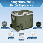 Antarctic Star 12 Volt Refrigerator,53QT(50L)Electric Cooler Compressor, Portable Refrigerator -4℉~68℉,Car Fridge 12/24V DC 100-240V AC,Portable Freezer with Wheels&2 Baskets for Camping,Travel,GREEN