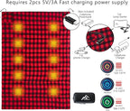 Heated Sleeping Bag pad, Heated Sleeping Bag Liner, Type-C Input, 5+5 Heating Zones, Operated by Power Bank (Battery NOT Included) or Other USB Power Supply. Type-C.