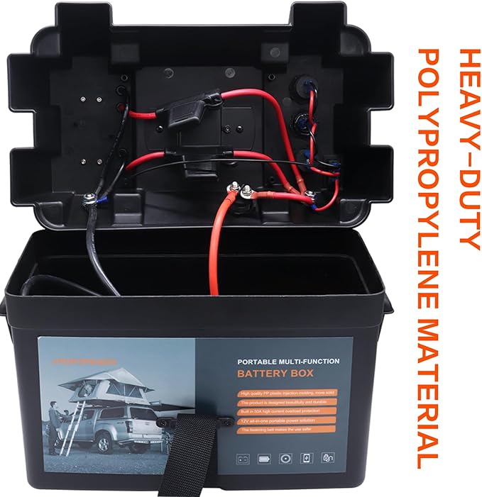 12V Multifunctional Control Box Camping Electrical System Waterproof Jumper Box Retrofit Heavy Duty Control Boxes for Marine Trailer Kayak Boat Car RV Solar (No Battery)