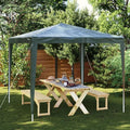 Green Polyethylene and Steel Collapsible Party Tent 8.2x8.2ft, Professional Outdoor Event Shelter with Adjustable Design for Gatherings and Celebrations, Weather Resistant