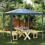 Green Polyethylene and Steel Collapsible Party Tent 8.2x8.2ft, Professional Outdoor Event Shelter with Adjustable Design for Gatherings and Celebrations, Weather Resistant