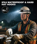 Rechargeable Running Headlamp, High Lumens Bright Head Lamp Led with Motion Sensor, 4 Modes, Magnet, Detachable Flashlight & Headband for Adult, Outdoor, Emergency, Hard Hat Light 4PC