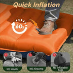 4 Inch Thick Camping Sleeping Pad with Internal Straps - R Value 4.0 for 4 Seasons, Lightweight Sleeping Mat for Hiking, Backpacking, Travel