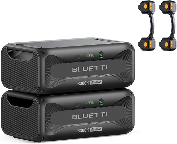 BLUETTI Expansion Battery B300K×2, 5529.6Wh LiFePO4 Battery Pack for Power Station Apex 300 Only, Extra Battery for Home, Emergency, Road Trip