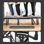 Folding Bed with Mattress Queen 3 in 1 Folding Camping Cot Bed 4 Positions Adjustable Patio Chaise Lounge Chair for Bedroom Pool Patio,F-190 * 68 * 30cm