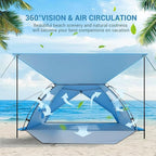 Elegear CumbreX™ Beach Tent Sun Shelter with Canopy, 4-5 Person Pop Up Beach Tent Cabana, Easy Setup UPF 50+ UV Protection Portable Lightweight Double Silver Coating Sun Shade Shelter - Dark Blue