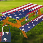 Picnic Table Cover with Bench Covers Table Cloth Tablecloth Summer Outdoor Rv Patio Tent Camping Glamping Campsite Camper Essentials Accessories Items Gear Gadgets Stuff Necessities Supplies Must Have