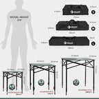 VILLEY Folding Camping Square Table with Carry Bag, Lightweight Aluminum Adjustable Square Table for Outdoor, Camping, Picnic, Backyards, BBQ (S)