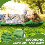 KASIMO Camping Sleeping Pad, Ultralight Camping Mat with Pillow Built-in Foot Pump Inflatable Sleeping Pads Compact for Camping Backpacking Hiking Traveling Tents